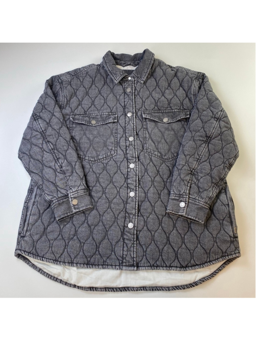 Pepe Jeans Quilted Denim Jacket Black Womens XXL Chore Gorpcore lite Heritage